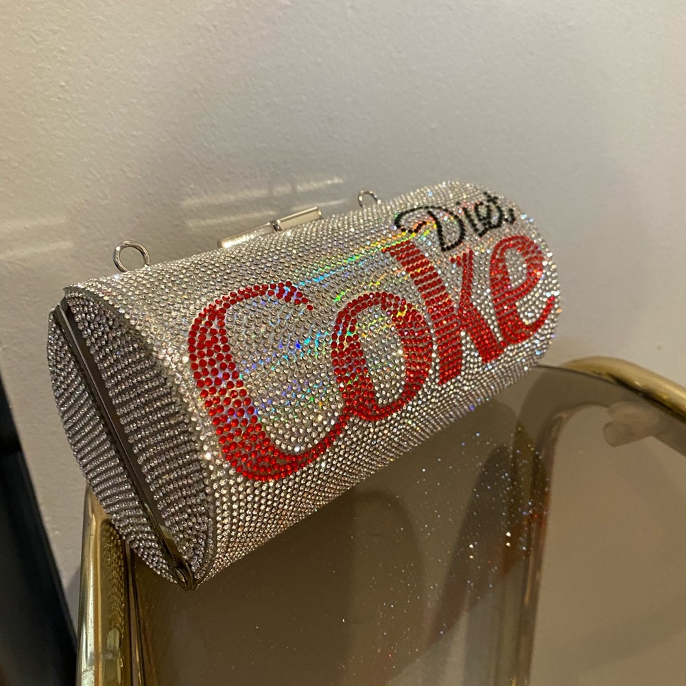 NEW Sparkling Bling Crystal Diet Coke Clutch Purse Bag